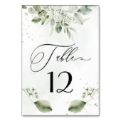 Numéro De Table Sage Green Foliage Botanique Rustique Mariage (Dos)