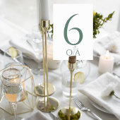 Numéro De Table Sage Green Minimalist Wedding Table Number Card