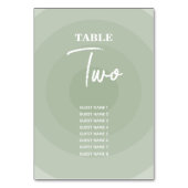 Numéro De Table Sage Green Moderne Monogramme Mariage Numéro de ta (Dos)