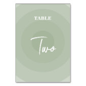 Numéro De Table Sage Green Moderne Monogramme Mariage Numéro de ta (Dos)