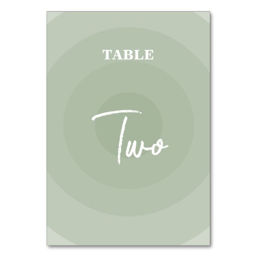 Numéro De Table Sage Green Moderne Monogramme Mariage Numéro de ta (Par défaut)