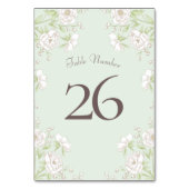 Numéro De Table Sage Green White Rose Wedding (Par défaut)