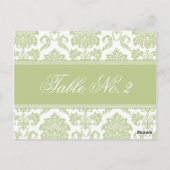 Numéro de table Sage Mariage damassé (Dos)