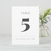 Numéro de table Sage Minimaliste Ampersand (Debout devant)
