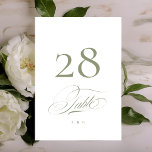 Numéro De Table Sage on White Elegant Mariage de calligraphie<br><div class="desc">***cette conception fait partie d'une collection correspondante*** _________________________ ce modèle de conception est entièrement modifiable / personnalisable par vous le client - cliquez sur personnaliser un autre bouton si vous souhaitez déplacer, ajouter, supprimer ou apporter des modifications importantes à la conception ___________________________________________________ si vous avez des questions sur le DESIGN...</div>