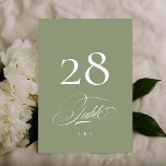 Numéro De Table Sage on White Elegant Mariage de calligraphie<br><div class="desc">***cette conception fait partie d'une collection correspondante*** _________________________ ce modèle de conception est entièrement modifiable / personnalisable par vous le client - cliquez sur personnaliser un autre bouton si vous souhaitez déplacer, ajouter, supprimer ou apporter des modifications importantes à la conception ___________________________________________________ si vous avez des questions sur le DESIGN...</div>