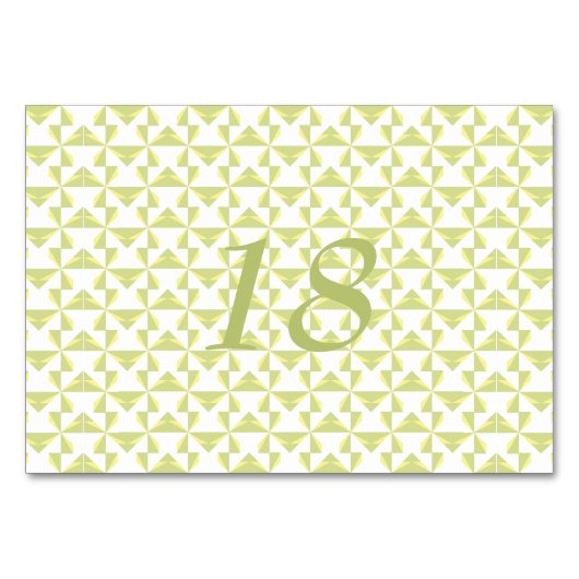 Numéro De Table Sage Pinwheels (Devant)