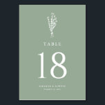 Numéro De Table Sage Vert minimaliste Bouquet Floral Mariage<br><div class="desc">Améliorez votre paysage de table d'évènements grâce à nos numéros de table de bouquet floral personnalisables, avec un design floral minimaliste art ligne. Parfaits pour les mariages, les diplômes, les douches nuptiales, les baby showers ou toute occasion spéciale, ces numéros de table minimalistes guideront vos invités tout en ajoutant une...</div>