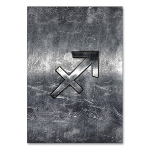 Numéro De Table Sagittarius Zodiac Connexion Silver Steel look
