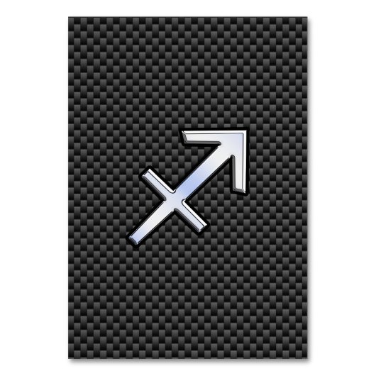 Numéro De Table Sagittarius Zodiac Sign Black Carbon Fiber Print (Par défaut)