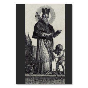 Numéro De Table Saint Patrick Apôtre d'Irlande Art monochrome