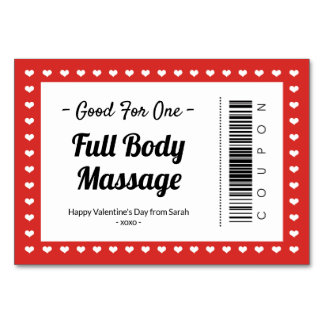 Numéro De Table Saint Valentin Massage Amour Coupon Couple Cadeau