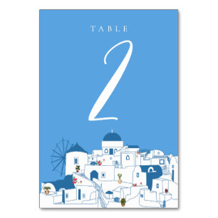 Numéro De Table Santorin Destination Mariage de l'île grecque