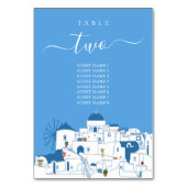 Numéro De Table Santorin Destination Mariage de l'île grecque (Dos)