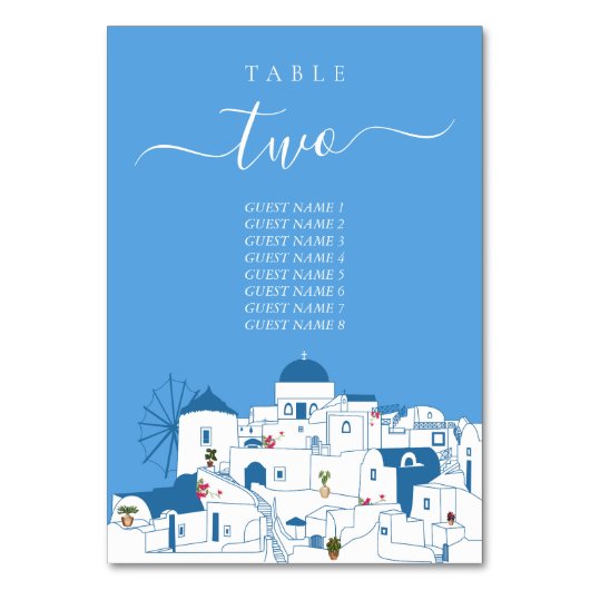 Numéro De Table Santorin Destination Mariage de l'île grecque (Par défaut)