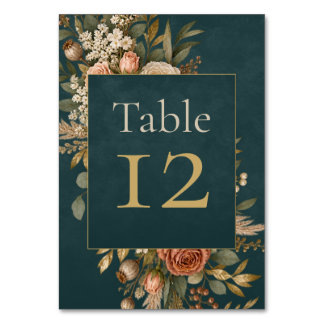 Numéro de table sarcelle de sorcière de forêt d'ét