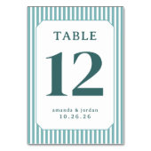 Numéro de table sarcelle élégant (Dos)