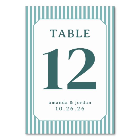 Numéro de table sarcelle élégant (Par défaut)