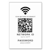 Numéro De Table Scanner de code QR Wifi Invité Mot de passe Wifi (Par défaut)