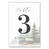 Numéro De Table Scène de cabane hivernale sereine (Dos)