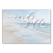 Numéro De Table Scène de plage à l'aquarelle pastel tranquille (Dos)