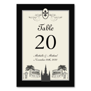 Numéro De Table Scène Fleur de Lis Nouvelle-Orléans