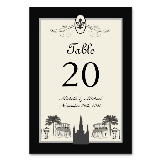 Numéro De Table Scène Fleur de Lis Nouvelle-Orléans (Par défaut)