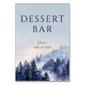 Numéro De Table Scène forestière tranquille à l'aquarelle bleue (Dos)