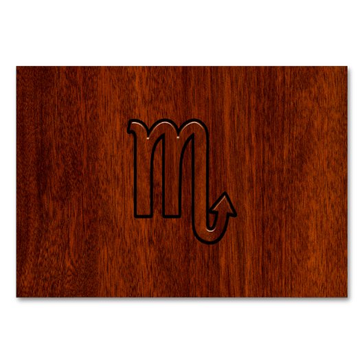 Numéro De Table Scorpio Zodiac Connexion Style acajou (Devant)