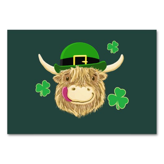 Numéro De Table Scottish Highland Cow St Patrick's Day Casquette (Devant)