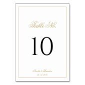 Numéro De Table Script classique formel Mariage noir et or (Par défaut)