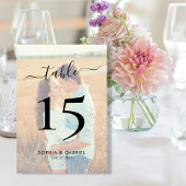 Numéro De Table Script de calligraphie Mariage photo double face