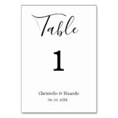 Numéro De Table Script de calligraphie mariage simple (Dos)