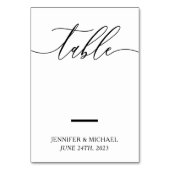 Numéro De Table Script de placement de mariage Ligne Vierge (Dos)
