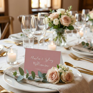 Numéro De Table Script de Rose duvet minimal Nom personnalisé Cart