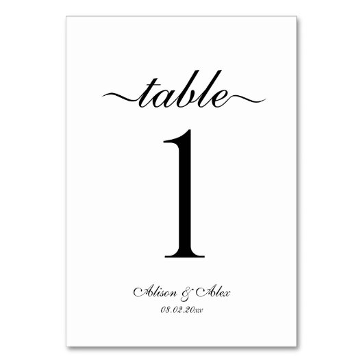 Numéro De Table Script élégant à deux coeurs (Par défaut)