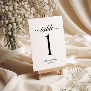 Numéro De Table Script élégant à deux coeurs