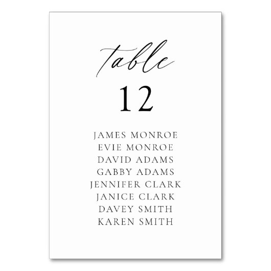 Numéro De Table Script élégant et moderne (Par défaut)