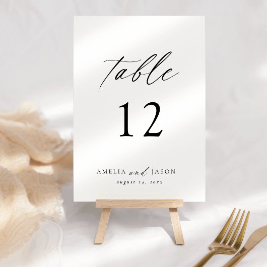Numéro De Table Script élégant et moderne
