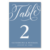 Numéro De Table Script Flourdissant Moderne, Bleu Dusty (Par défaut)