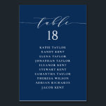 Numéro De Table Script minimaliste Marine Blue Mariage Plan de siè<br><div class="desc">Plan personnalisé des sièges de numéro de table. Il présente un scénario blanc bleu marine et blanc et une typographie classique. Personnalisez en ajoutant vos propres détails. Ce plan minimaliste de table est parfait pour les mariages,  les baby showers,  les douches nuptiales,  les anniversaires,  et bien plus encore.</div>