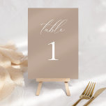 Numéro De Table Script moderne élégant Taupe Mariage Numéro de tab<br><div class="desc">Cette belle invitation fait partie d'une collection entière ! Mélangez et égalez les couleurs et faites vibrer vos invités avec ces beaux modèles classiques.</div>
