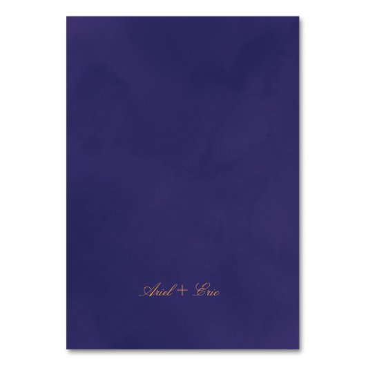 Numéro De Table Script moderne Emerald violet Mariage or (Dos)