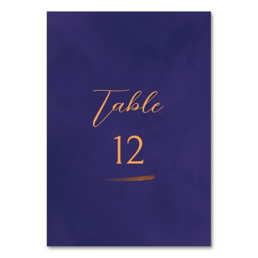 Numéro De Table Script moderne Emerald violet Mariage or (Par défaut)