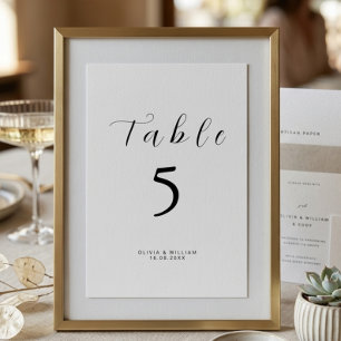 Numéro De Table Script Moderne Minimaliste