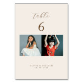 Numéro De Table Script Moderne Rustique Photos d'enfance comme (Par défaut)