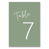 Numéro De Table Script moderne Sage Oh Baby Baby shower simple (Dos)