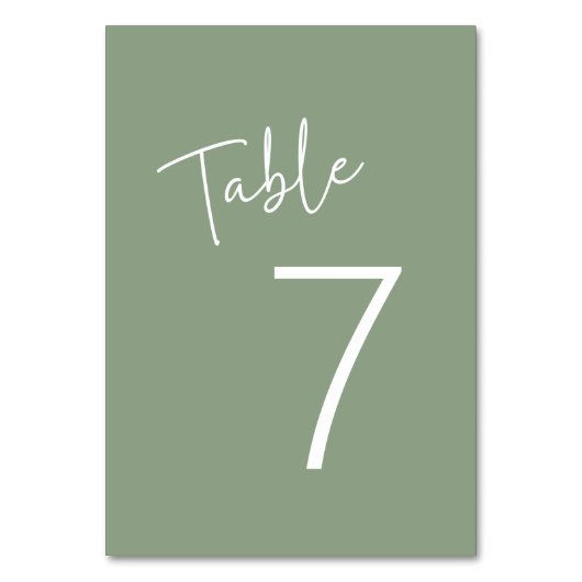 Numéro De Table Script moderne Sage Oh Baby Baby shower simple (Par défaut)