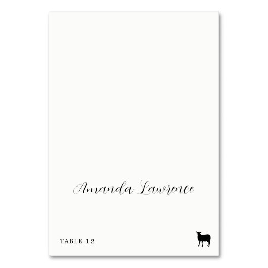 Numéro De Table Script Name Lamb Repas Option Place Card (Par défaut)