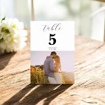 Numéro De Table Script photo Calligraphie Mariage moderne<br><div class="desc">Photo</div>